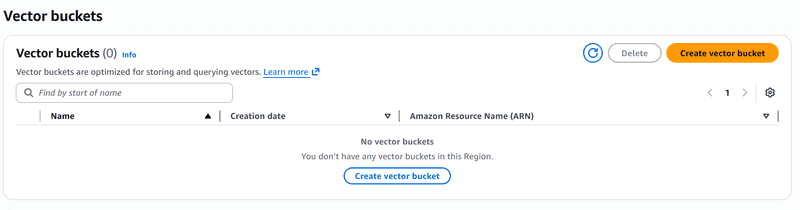 Creating S3 vector bucket